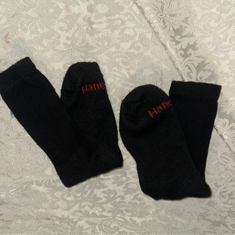 Hanes Black Men's Socks 8 Pk Size 6-12